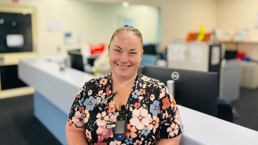 Smiling female clinician in outpatients