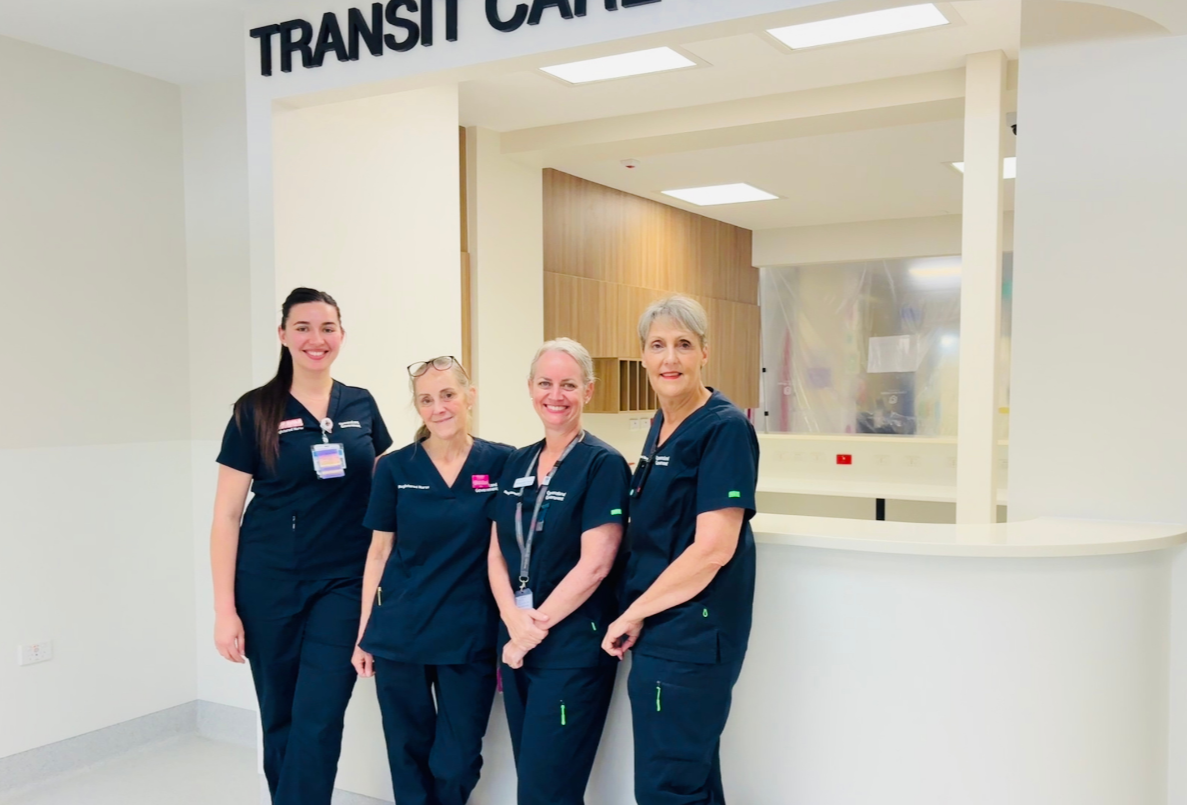 A group of nurses in the new transit lounge