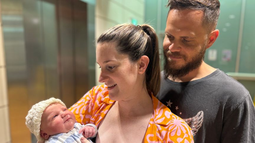 Mum, dad and new baby