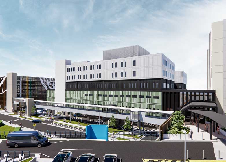 Logan Hospital Expansion artists impression of new building 4 looking from the east side