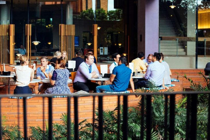 Groups of people at TRI cafe