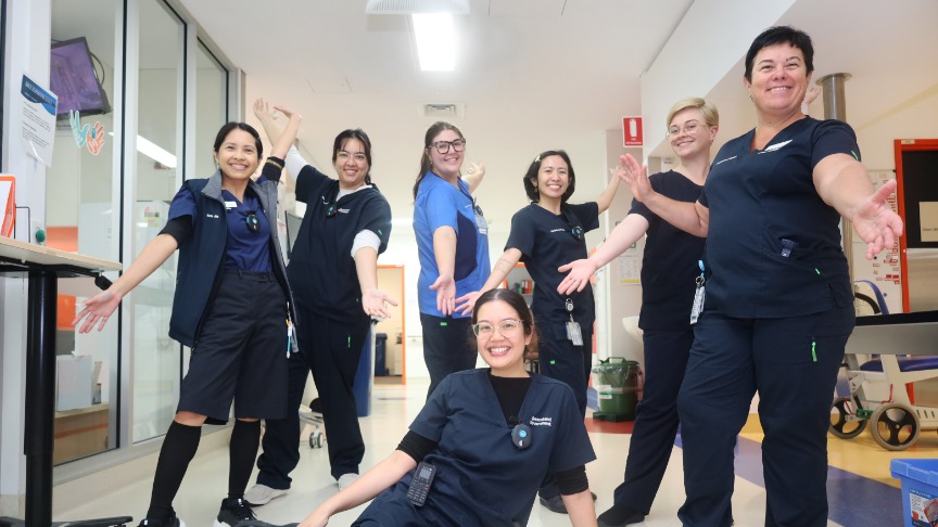 7 female nurses posing in Endoscopy unit, QEII Hospital
