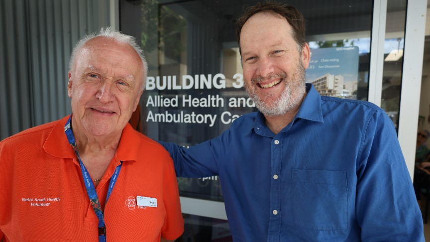 Volunteer Kevin Kelly with Director of Allied Health Leo Ross