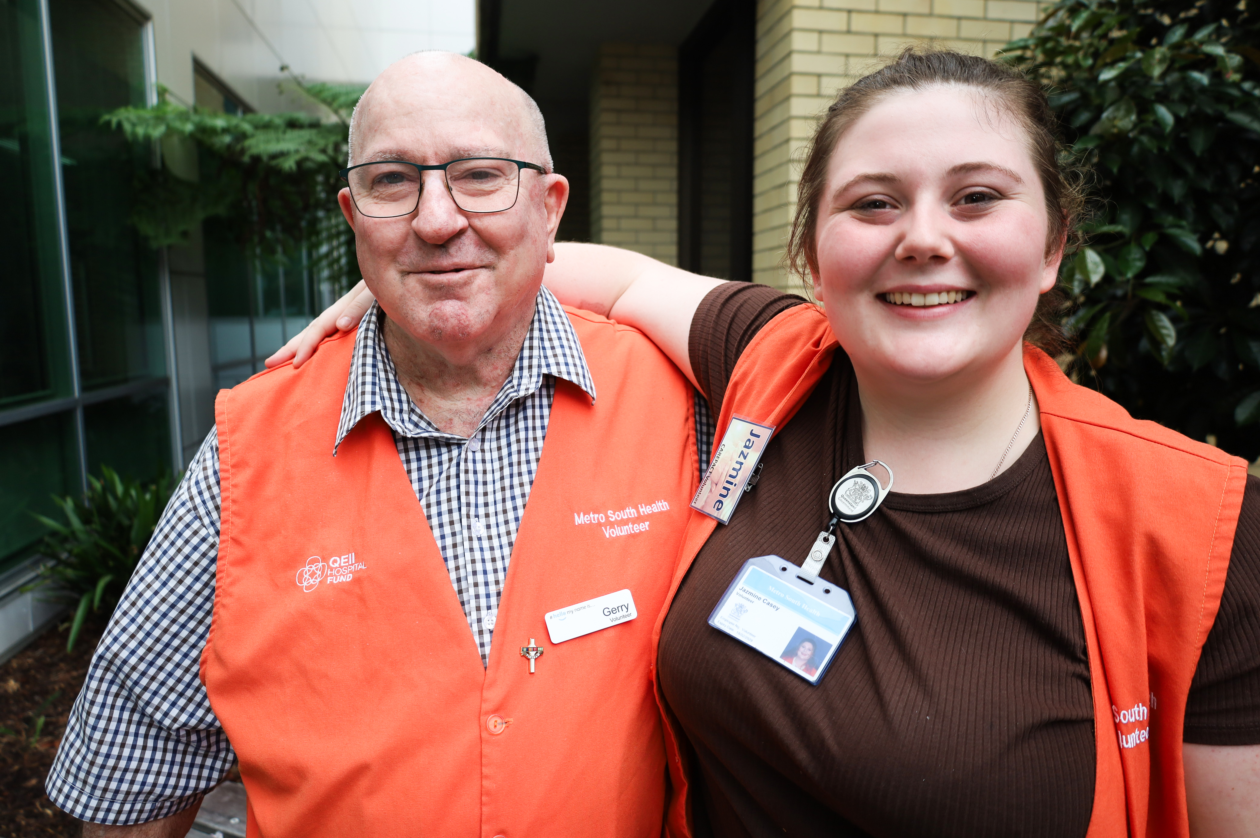 QEII volunteers Gerry and Jazmine