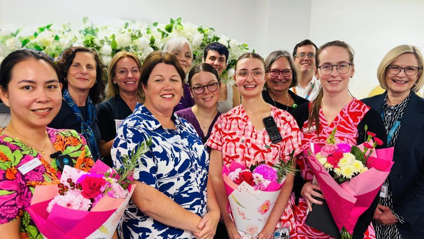 Group of nursing staff celebrating awards
